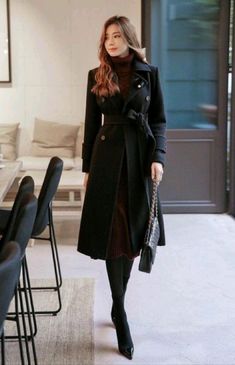 black outfits Ideas Korean Outfit Ideas, Winter Outfits Korean, Outfit Ideas Everyday, Outfit Ideas For School, Outfit Ideas Winter, Winter Outfit Ideas, Winter Fashion Outfits Casual, Winter Dress Outfits, Korean Fashion Dress