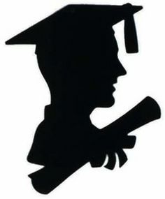 the silhouette of a graduate holding a diploma