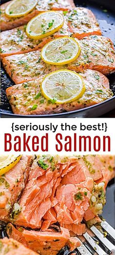 grilled salmon with lemons and parsley on the side