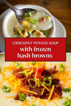 crockpot potato soup with frozen hash browns is an easy and delicious side dish