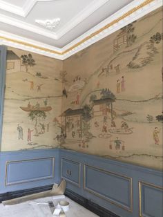 Hand-painted chinoiserie panels-Courts Multi pattern color | Etsy Chinoiserie Wallpaper Iphone, Black Silk Wallpaper, Wallpaper Panels Framed, Chinoiserie Wallpaper Bathroom, Chinoserie Wallpaper, Green Chinoiserie Wallpaper, Chinoiserie Bathroom, Silver Leaf Wallpaper, Blue Chinoiserie Wallpaper