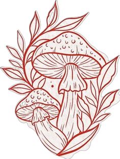 Mushroom Tattoos, Easy Drawing Ideas, Mushroom Drawing, Red Ink Tattoos, Iconic Symbols, Tattoo Portfolio, Tattoo Outline, Mushroom Art, Easy Drawing