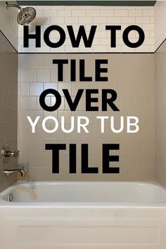 tub surround with beige subway tile and cream subway tile with black pencil tile between the two colours Tile Around Tub, Bathtub Tile Surround, Tile Around Bathtub, Tile Reglazing, Tile Over Tile, Ceramic Bathtub, Tile Tub Surround, Tile Refinishing, How To Tile