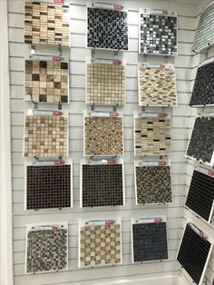 tile samples on display in a store