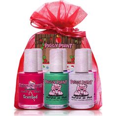 NEW! Limited Edition Holiday Jingle Nail Rock featuring 6 full-size Piggy Paint 0.5 oz. bottles (including the New Scented Peppermint Piggy Polish)! Set contains: Scented Peppermint Piggy, Ice Cream Dream, Snow Bunny's Perfect, LOL, Let's Jam, Tickled Pink, and a FREE Christmas Nail Art. Piggy Paint nail polish is Non-toxic, Virtually Odorless, and Kid-friendly! This Advanced, Water-based formula Dries Hard - and Doesn’t Wash or Peel off. Plus, it's Cruelty-free, Vegan, and Safe for all ages! Pi Paint Nail, Paint Trends, Polished Nails, Sugar Cookie Frosting, Tickled Pink, Boy Accessories, Gift Bundles, Christmas Nail, Christmas Nail Art