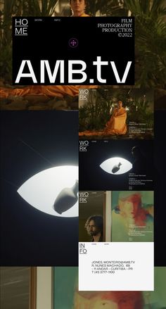 an advertisement for the new tv show, ambitv with images of people in different colors