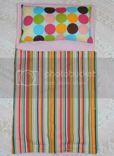 a colorful polka dot and stripe bedding set