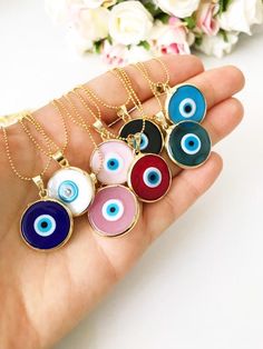 Necklace Evil Eye, Eye Decor, Nail Jewels, Greek Jewelry, Eye Beads, Eye Pendant, Evil Eye Pendant