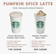 starbucks pumpkin spice latte for insilin resistance