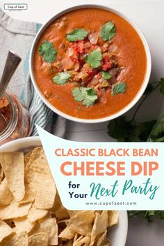 Black Bean Cheese Dip Recipe Bean Cheese Dip, Healthy Appetizer, Cheese Dip, Black Bean, The 1960s, Appetizer, 1960s, Cheese