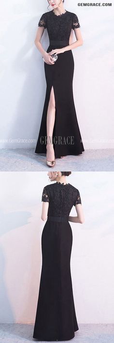 10% off now|Free shipping world-wide. Formal Long Black Evening Dress Split Front With Short Sleeves at GemGrace. Click to learn our pro custom-made service for wedding dress, formal dress. View #EveningDresses for more ideas. Short Sleeve Evening Dress For Prom Season, Short Sleeve Evening Dress For Prom, Formal Floor-length Evening Dress With Split Design, Elegant Short Sleeve Evening Dress For Banquet, Short Sleeve Evening Dress For Cocktail Prom, Short Sleeve Cocktail Evening Dress For Prom, Short Sleeve Evening Dress For Cocktail And Prom Season, Elegant Formal Dresses With Split, Elegant Short Sleeve Evening Dress For Formal Occasions