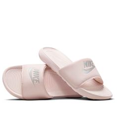 (WMNS) Nike Victori One Slide 'Barely Rose' CN9677-600 (Women's) Nike Sandals, Nike Pink, Sandals For Women, I Got This, Metallic Silver, Nike Women, Womens Sandals, Nike, Sandals