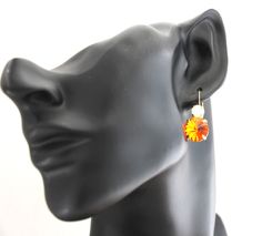 "Mint Opal tangerine drop earrings Swarovski Crystal earring bridesmaid jewelry Gift for woman thick Gold plated rhinestone earrings Elegant earrings with Mint Opal Tangerine Swarovski Crystal. \"Petite delights\" original design - made with real genuine high-quality Austrian Swarovski ©Crystal. The earrings are lever back earrings the size is 26 mm x 11.69 mm (1.02 \" x 0.46\" inch) The gold plating is high-quality nickel free, very thick about 1-1.5 micron gold plating for long lasting. The St Elegant Orange Earrings For Gift, Orange Dangle Earrings For Formal Occasions, Nickel Free Orange Jewelry For Party, Orange Drop Earrings For Formal Occasions, Orange Drop Earrings For Anniversary, Orange Drop Earrings For Wedding, Party Orange Earrings With Ear Wire, Nickel-free Orange Jewelry For Party, Orange Pierced Earrings For Wedding