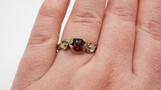 Flower Engagement, Flower Engagement Ring, Snake Ring, Garnet Ring, Gold Snake, Garnet Rings, Minimalist Necklace, Cushion Cut, Nature Inspired