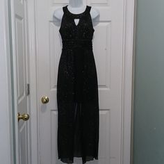 Sweet Storm Women’s Black Glitter Long Formal Dress Semi Party Sz M Nwt Fabric Shell & Lining 100% Polyester Contrast 95% Polyester 5% Spandex Measurements Lying Flat Are Armpit To Armpit 15" Length Inner 33" Length Long Sheer Dress 54" Located Bin 105 Long Sheer Dress, Green Formal Dresses, Off Shoulder Evening Dress, Long Formal Dress, Pink Formal Dresses, Full Length Gowns, Black Party Dresses, Pink Prom, Prom Colors