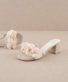 The Noor | Light Grey Romantic Petal Detail Heels – Oasis Society Grey Romantic, Buy Yourself Flowers, Emerald Blue, Double Bow, Wrap Heels, Sweet Floral, Low Heels, Heeled Boots, Oasis