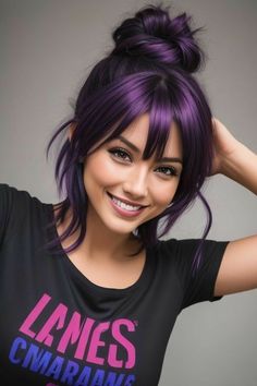 Dark Purple Shoulder Length Hair, Blackberry Hair, Fuschia Hair, Blackberry Hair Colour, Chestnut Hair, Vivid Hair Color, Bold Hair Color, Hair Color Unique, Gorgeous Hair Color