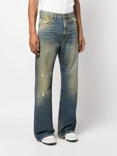 Find PALM ANGELS Ripped Straight-leg Jeans on Editorialist. light-blue wash cotton denim straight leg faded effect ripped detailing logo patch to the rear mid-rise belt loops front button fastening classic five pockets Distressed Washed Blue Straight Leg Pants, Distressed Straight Hem Rigid Denim Bottoms, Washed Blue Distressed Straight Leg Pants, Distressed Rigid Denim Bottoms With Straight Hem, Distressed Straight Leg Pants In Washed Blue, Distressed Denim Blue Bottoms With Straight Hem, Faded Distressed Straight Leg Pants, Faded Distressed Rigid Denim Pants, Angels Jeans