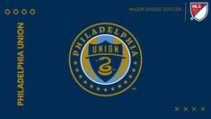 the philadelphia union logo on a blue background