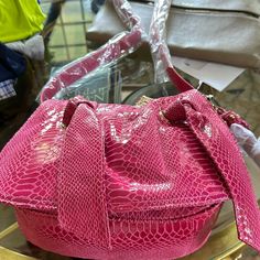 Questions? Leave A Comment Below! 80s Style, 80s Fashion, Pink Leather, Leave A Comment, Shoulder Bags, Hot Pink, Tassels, Bag Lady, Shoulder Bag