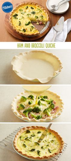 broccoli quiche with ham and broccoli in it