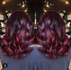 Wine Hair Color Balayage, Red Ombre Hair, Red Balayage, Wine Red Hair, Color Balayage, Hair Color Options