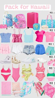 Hawaii Outfits Preppy, Softball Essentials, What To Pack For Vacation Preppy, Pack With Me For Hawaii, Hawaii Preppy, Hawaii Vacation Outfits, Preppy Trends, Pack For Vacation, Beach Outfit Shuffles