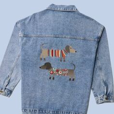 I See Jean Jacket | Zazzle Sausage Dogs, Custom Jacket, Dog Wear, Dachshund Dog, Denim Jacket Women, Dog Person, Denim Women, Dachshund