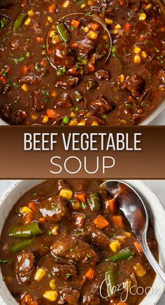 beef vegetable soup with chunks of beef and mix of vegetables. The Cozy Cook Beef Stew, Beef Tips Soup Recipe, Beef Vegetable Soup Without Tomatoes, Vegetable Beef Soup Stove Top, Best Beef Soup Recipes Ever, Creamy Vegetable Beef Soup, Veg Beef Soup Recipes, Beef Based Soup Recipes, Vegetable Beef Soup With Hamburger