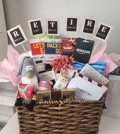 a basket filled with lots of different items