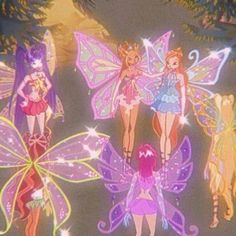 the four fairy princesses are all dressed up