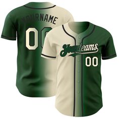 a green and white baseball jersey with the number 00 on it's left chest