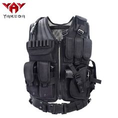 YAKEDA Police Military Tactical Vest Wargame Body Armor Sports Wear Hunting Vest CS Outdoor Products Equipment with 5 Colors Police Tactical Vest, Swat Vest, Military Tactical Vest, Molle Vest, Tactical Training, Hunting Vest, Combat Training, Bullet Proof Vest, Outdoor Vest