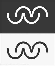 two black and white logos with wavy lines