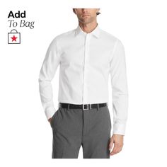 in stock Modern Fitted Calvin Klein Top, Calvin Klein White Button-up Shirt, Calvin Klein White Long Sleeve Shirt, Classic Calvin Klein Tops With Spread Collar, Calvin Klein Formal Long Sleeve Shirt, Calvin Klein Long Sleeve Shirt For Formal Occasions, Calvin Klein Long Sleeve Formal Shirt, Calvin Klein Cotton Shirt With Spread Collar, Fitted White Calvin Klein Shirt