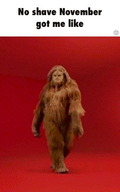 a bigfoot standing in front of a red background