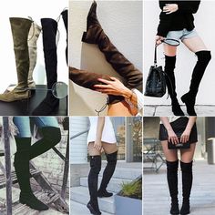 Faux Suede Over-The-Knee Flat Boots Featuring Tie-Back Accent on Luulla Skirts And Dresses, Feminine Chic, The Cafe, Jewelry Fashion Trends, Flat Boots, Tie Backs, Tie Back, Over The Knee, Over Knee Boot