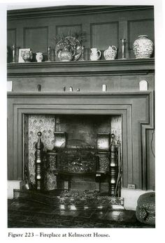 an old fireplace with many vases on it's mantle and shelf above the fire