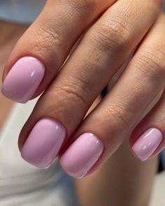 Which one is your fave? 💅🏻 Simple Pink Glossy Nails, Natural Pink Gel Manicure, Pink Gel Mani, Pearly Pink Nails Gel, Pearl Pink Nails Gel, Bubblegum Pink Short Nails, Acrylic Nails Pink, Opi Gel Nail Polish, Short Pink Nails