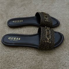 Guess Sandals Brand New Without Box Never Worn Brown Leather Women’s Size 7 Excellent Condition Pet & Smoke Free Home Guess Sandals, Guess Heels, Ankle Sandals, Jeweled Sandals, Gold Sandals, Guess Shoes, Buckle Sandals, Sandals Brands, Dress Sandals