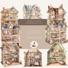 the victorian doll house clipart pack is available for free to use on all your project needs