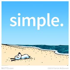 an image of a beach scene with the words simple