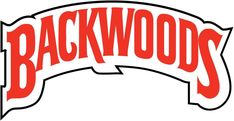 the backwoods logo in red and white