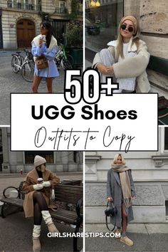 Explore 50+ UGGs outfit ideas that redefine comfy fashion! Perfect for fall, winter and spring—whether it’s snowing outside or drizzling rain—you'll find stylish ways to wear your favorite UGG shoes like Classic Mini boots and Tasman slippers. From casual school outfits to dressed-up brunches and elegant date nights; embrace the effortless chic look of a downtown girl in classic colors like black, brown, chestnut & beige while enjoying the ultimate coziness on any occasion! Sand Ugg Boots, Uggs Korean Outfit, Uggs 2024 Trend, Dressy Ugg Boots Outfit, Business Casual Outfits With Uggs, Beige Ugg Boots Outfit, Uggs Outfit Work, Ugg Brown Boots Outfit, Women Uggs Outfit