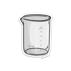 a measuring cup sticker on a white background