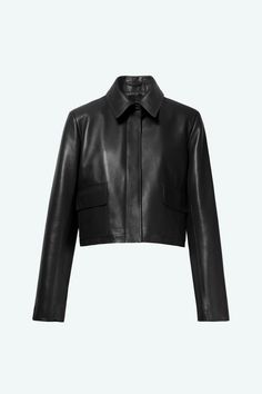 Bleeker - Nour Hammour Parisian Winter, Fall Outerwear, Strong Shoulders, Leather Outerwear, Cropped Leather Jacket, Chic Leather, Leather Shirt, Black Friday Shopping, Leather Jackets