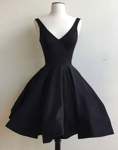 Short Black Prom Dresses, Homecoming Dresses Simple, Black Graduation Dress, Black Party Dresses Short, Homecoming Dresses Cheap, Black Prom Dress Short, Black Homecoming Dresses, Jacques Fath, Dresses Graduation