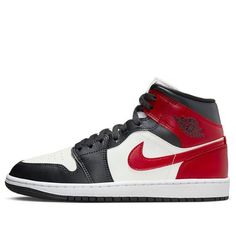 (WMNS) Air Jordan 1 Mid 'Black Toe' BQ6472-160 Air Jordan 1 Mid Black, Wmns Air Jordan 1, Air Jordan 1 Mid, Jordan 1 Mid, Air Jordan 1, Jordan 1, Perfect Pair, Air Jordan, Air Jordans