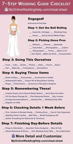 the wedding checklist is shown with instructions for brides to choose their wedding dress