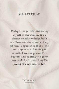 a poem written in white with the words,'today i am grateful for seeing my self in the mirror it's a chance